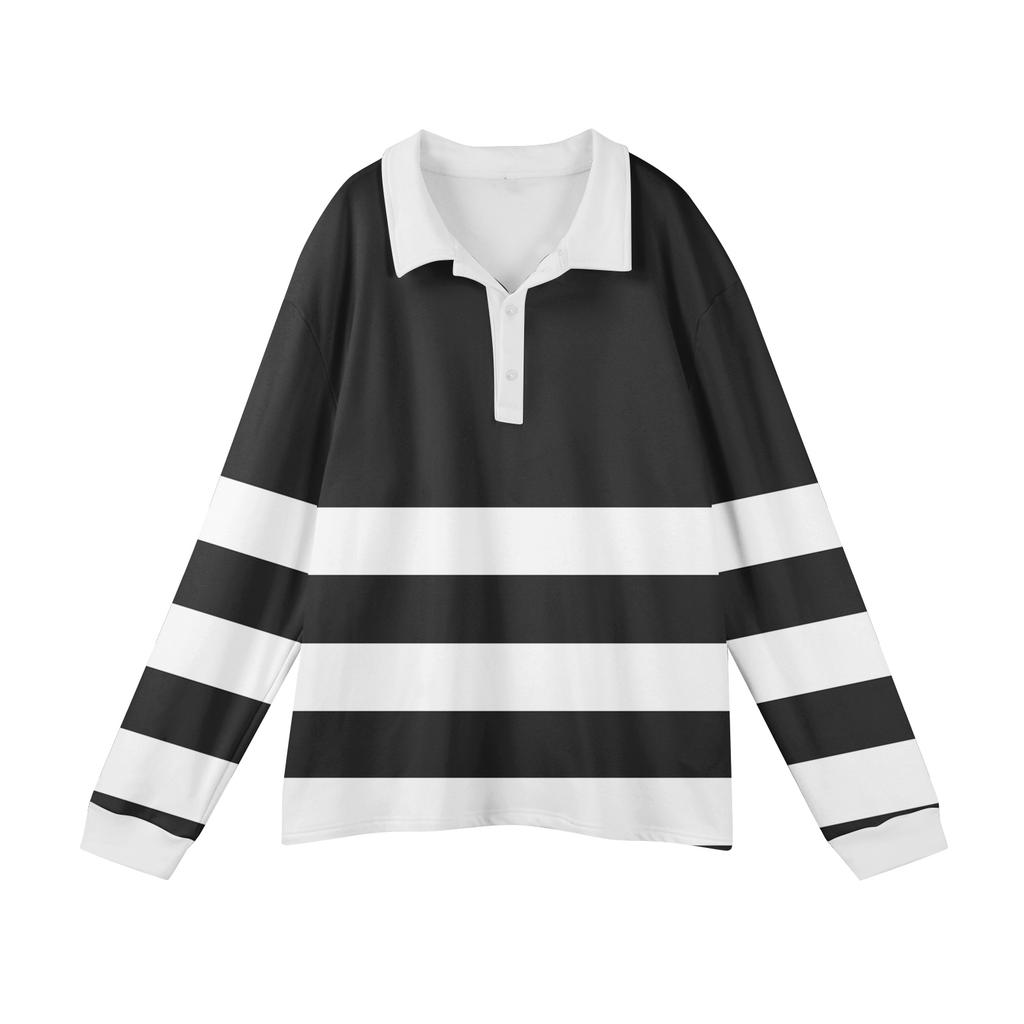 Мужские повседневные топы с длинными рукавами на пуговицах с полосатым принтом