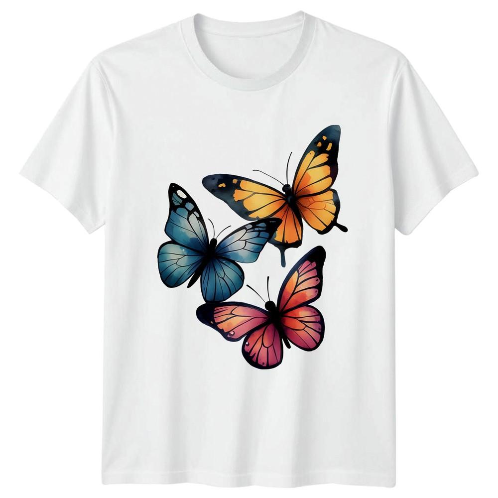 Vibrant Watercolor Butterfly Art TShirt Butterfly Nature Birthday Gift