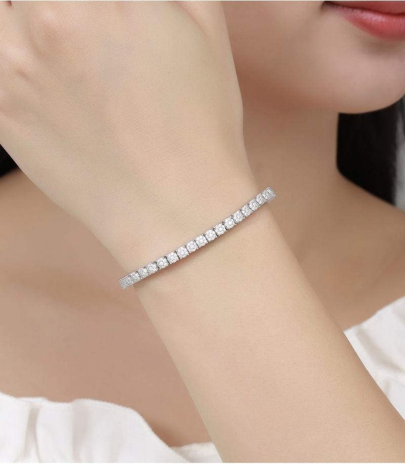 Женский модный теннисный браслет с цирконием 4 мм, кристальный шарм, дизайнерская тонкая цепочка, свадебное украшение