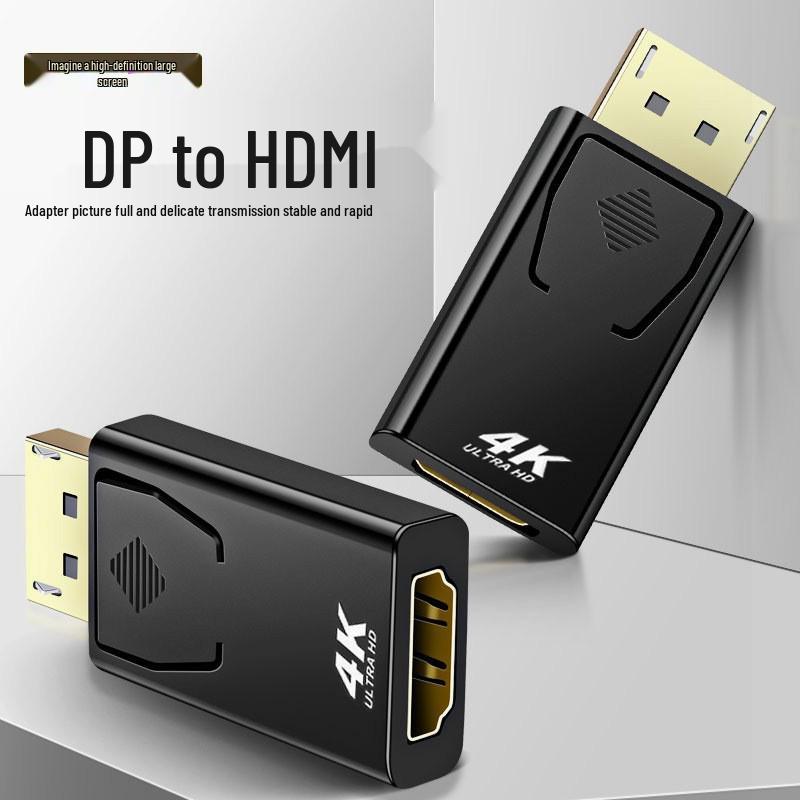 4K DP to HDMI Adapter: High-Def Video Converter, DP Male to HDMI Female, Syncs Audio/Video, Driver-Free