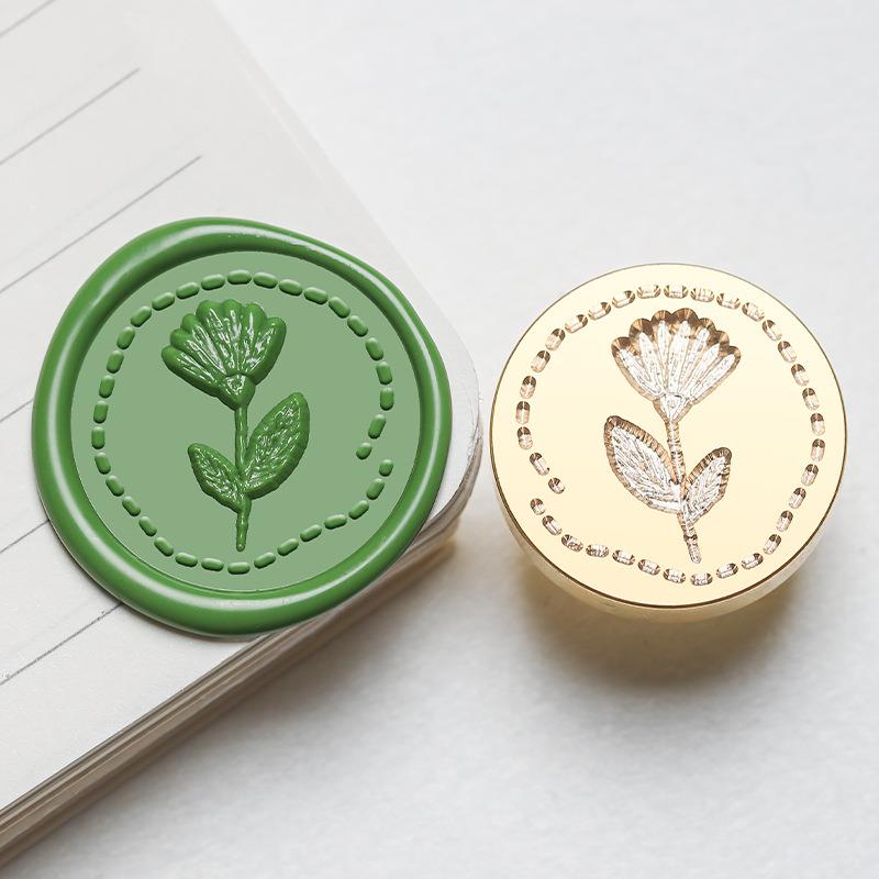 Plant Flowers Wax Seal Stamp Classic Sealing Wax Stamps Wedding Cards Decor Of Knit Rose Daisy Clover Tulips