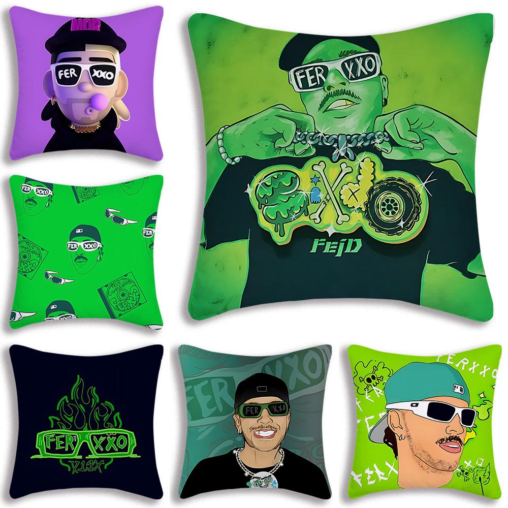 luxury Rapper Feids Pillow Covers Cartoon Sofa Decorative Home Double-sided Printing Short Plush Cute Cushion Cover