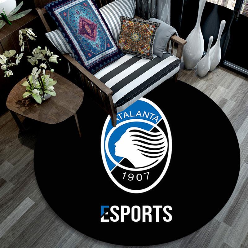 Круглый ковер с принтом логотипа Atalanta BC, Нескользящий моющийся круглый ковер для гостиной, спальни, игровой комнаты, Декор для спортивных фанатов, Подарок на праздник, День рождения
