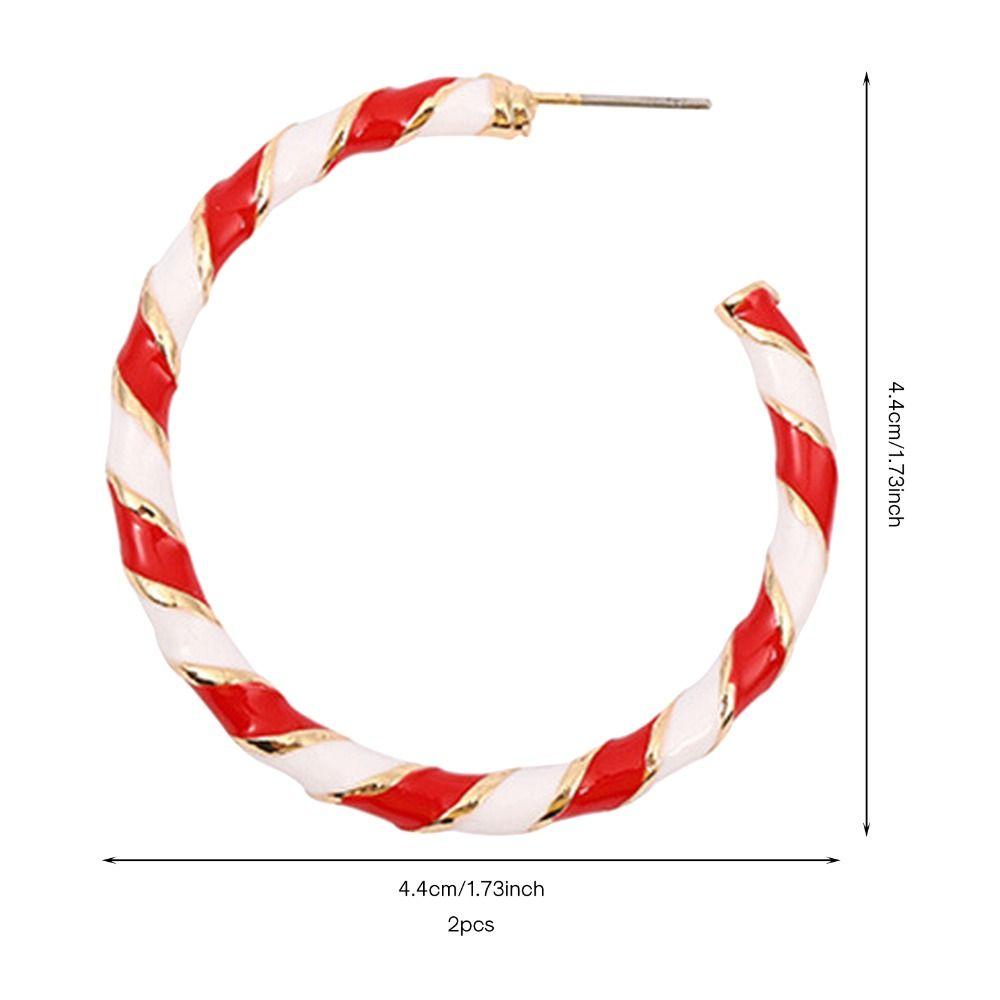 Белые серьги-кольца с подвесками Красные Рождественские Вечерние Витые Женские