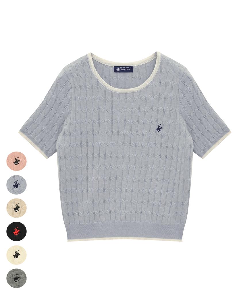 BHPOLOCLUB Women'S Point Line Cable Knit 7 Colors Tk016
