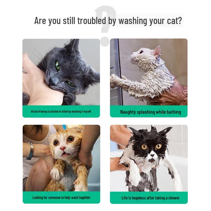 Многофункциональная сумка для купания и стрижки когтей кошек пятого поколения – Фиксация против царапанья и укусов