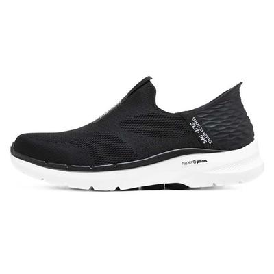 Go Walk 6 Slip-Ins Сетчатая ткань Технология Flash Удобные Повседневные Низкие кроссовки Мужские Черный Белый 216278-BLK