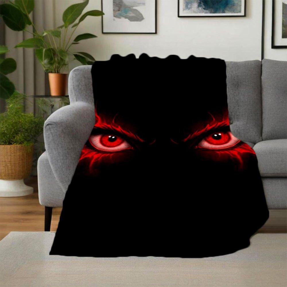 "Fiery Red Eyes Phone Wallpaper"Blanket Flannel Throw Blanket for Sofa, Bed, Travel, Camping, Office