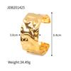 Uworld Textured Gold Cuff Gold Plated Stainless Steel Adjustable Bangele Bracelets for Women Striking Look Minimalist Jewelry