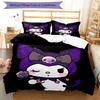 3pcs Sanrio Kuromi1 pattern bedding set duvet cover set includes duvet cover &pillowcases, perfect all season bedroom decoration & gift