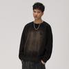 Fried And Washed Heavy Sweater Men'S Loose Round Neck Inner Bottoming Shirt Trendy Brand Large Size American Clothes