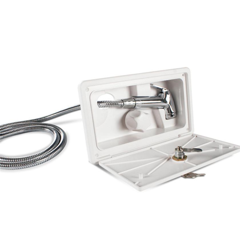 Practical RV Shower Box Kit 1Set Faucet Motorhome Accessories Caravan External Shower Box