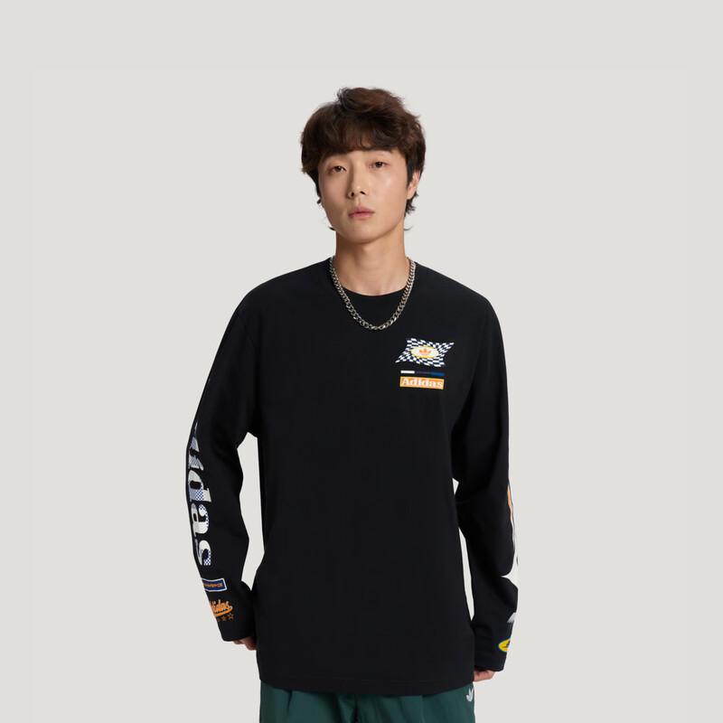 adidas Мужская хлопковая футболка с длинным рукавом в гоночном стиле Originals