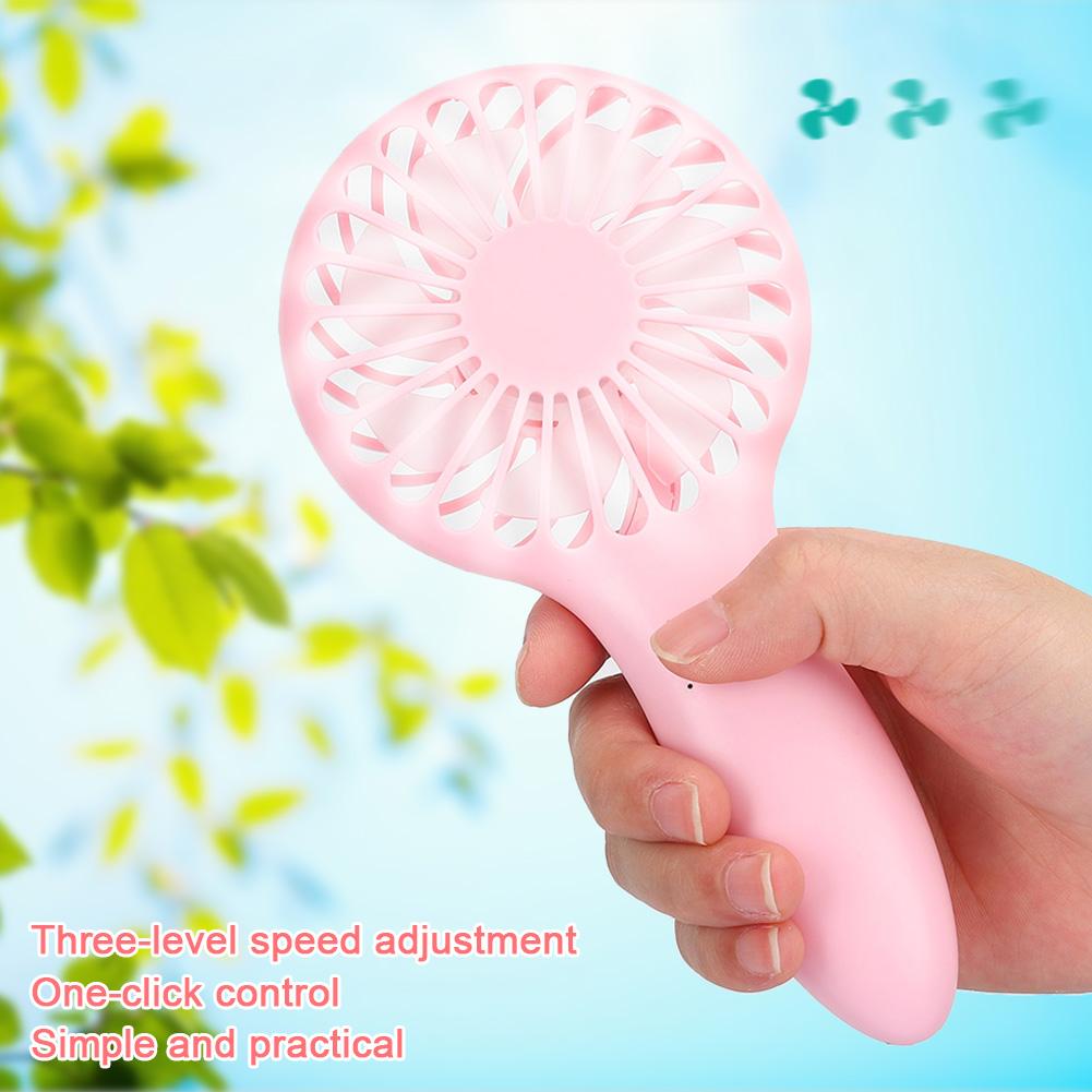 Ручной вентилятор Мини-система охлаждения для дома и офиса, 3-скоростной настольный электрический портативный розовый