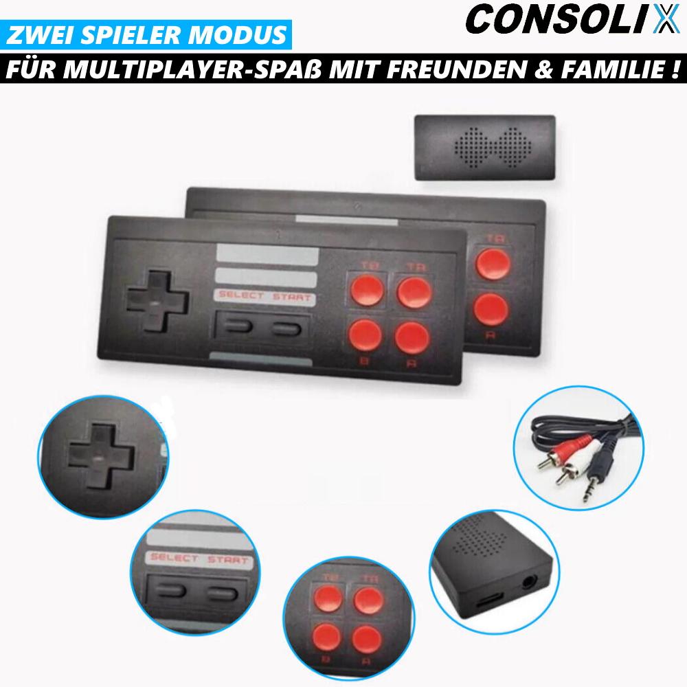 CONSOLIX Retro Games Console Mini Game Console 620 Games 2 Controllers