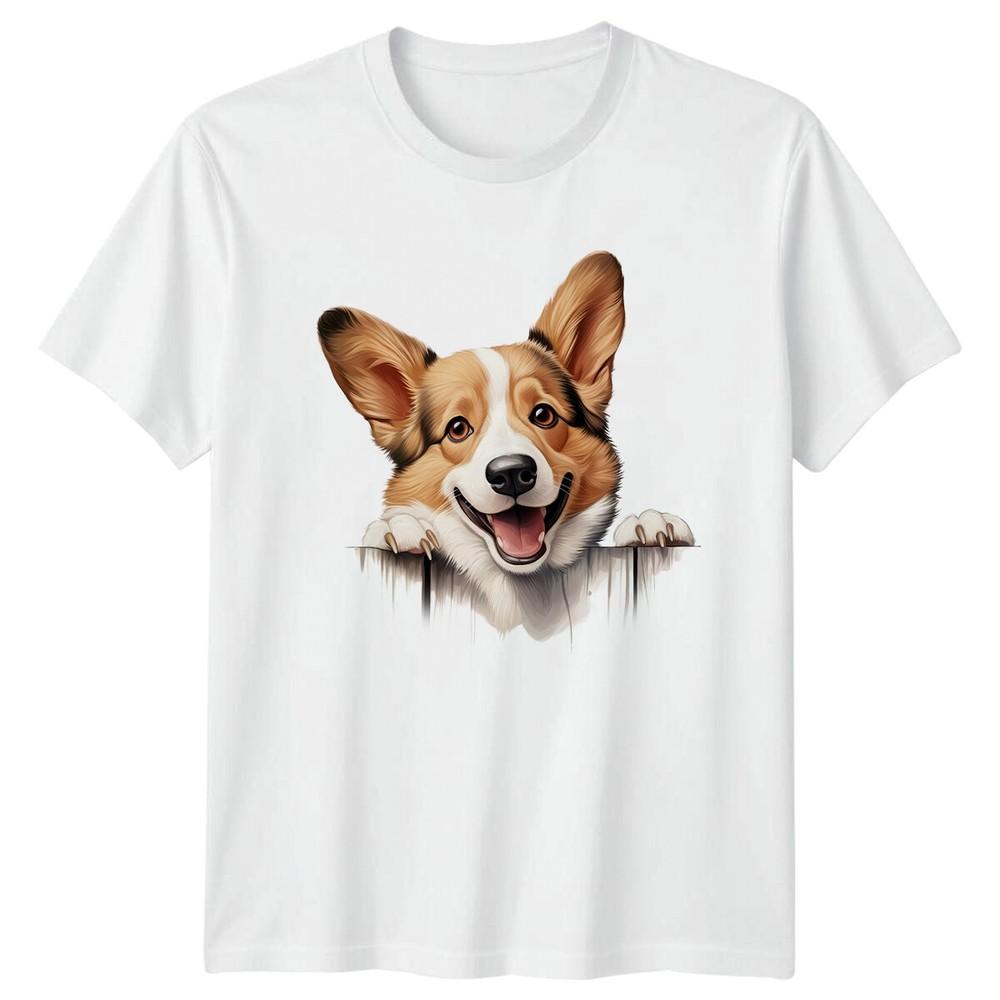 Cute Corgi Dog Breed Peeking TShirt Happy Dog Pet Lover Tee