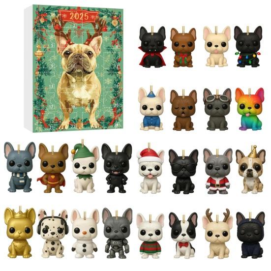 Рождественский адвент-календарь для собак 24 дня акриловое украшение для декора елки праздничный обратный отсчет подарок-сюрприз для детей и любителей собак