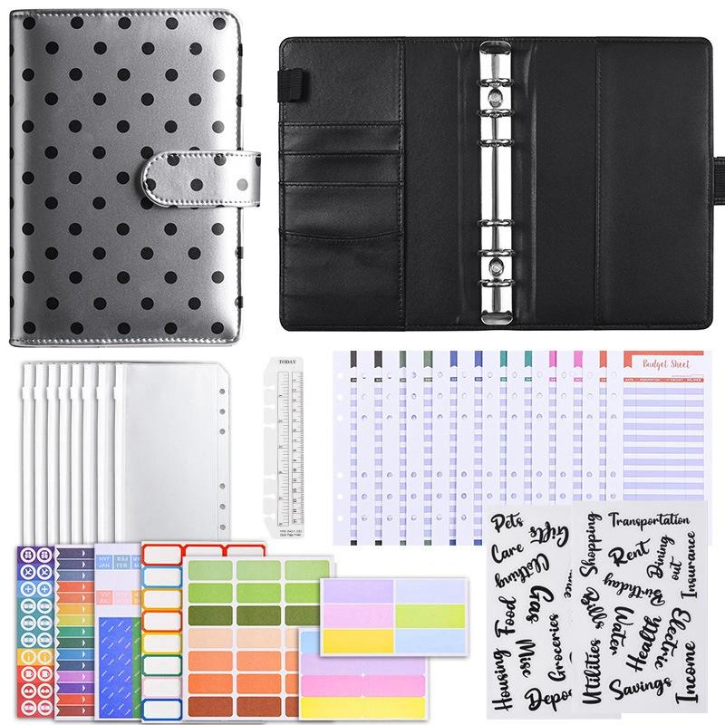 New A6 Pu Leather Notebook Binder Refillable 6 Ring Budget Binder For A6 Filler Paper, Loose Leaf Personal Planner Binder Cover