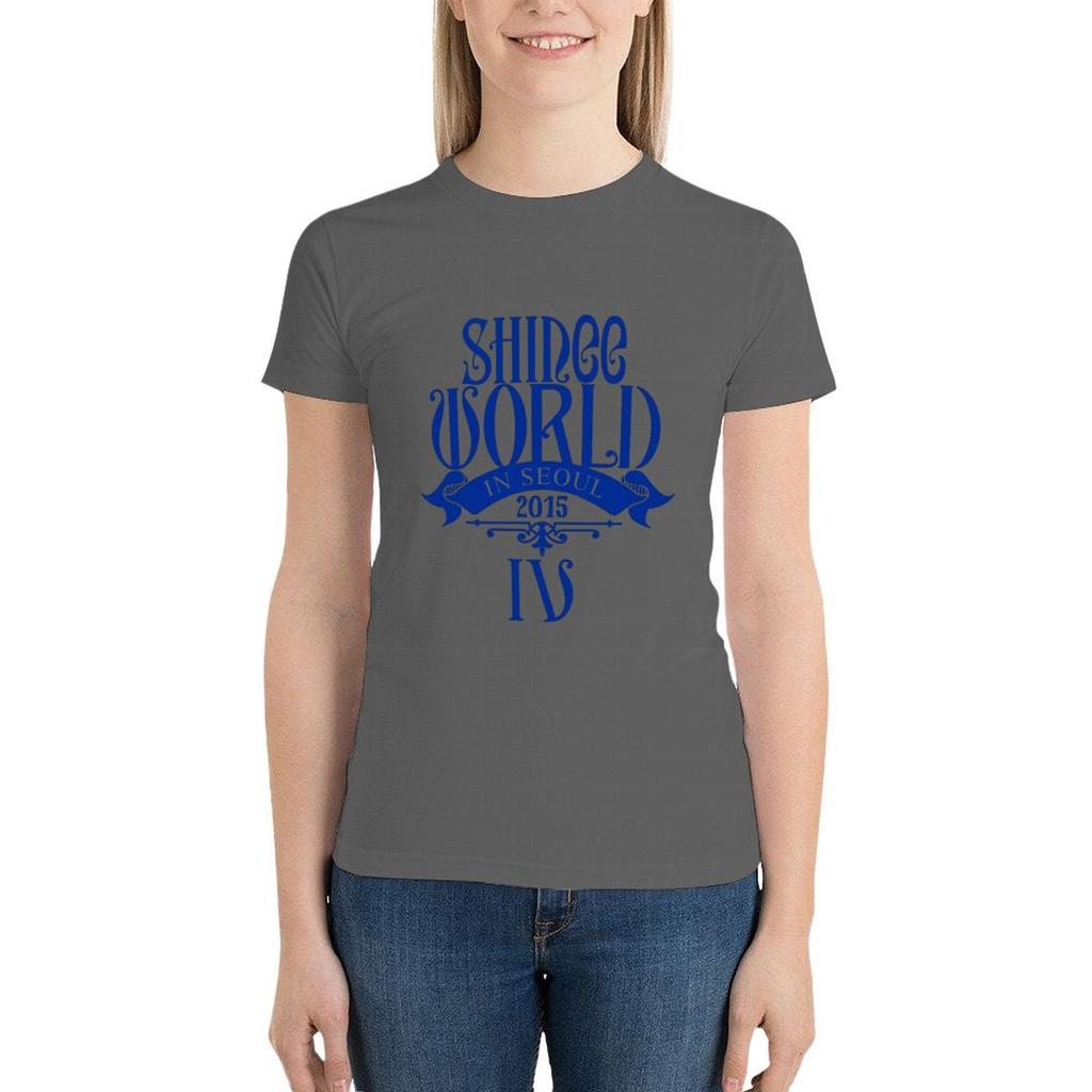 Футболка Shinee World Jonghyun Blue, одежда в стиле хиппи, топы больших размеров, милые топы, летняя женская одежда