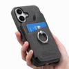 Premium Horizontal Flip Phone Case with RFID Blocking for iPhone 16 Pro Max 16e 15 14 Plus 13 Pro 12 11 XS 360° Rotatable Ring Kickstand Wallet Case