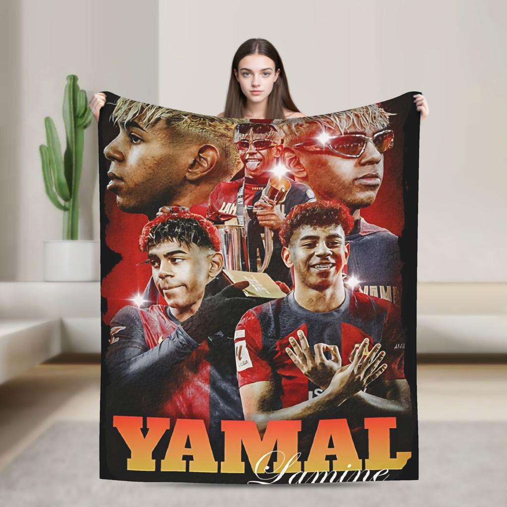 Ламин Ямаль  Одеяла  Туристические Фланелевое Пледное Одеяло Для Декора Дома Мягкий Дизайн Качественное Покрывало Идея Для Подарка