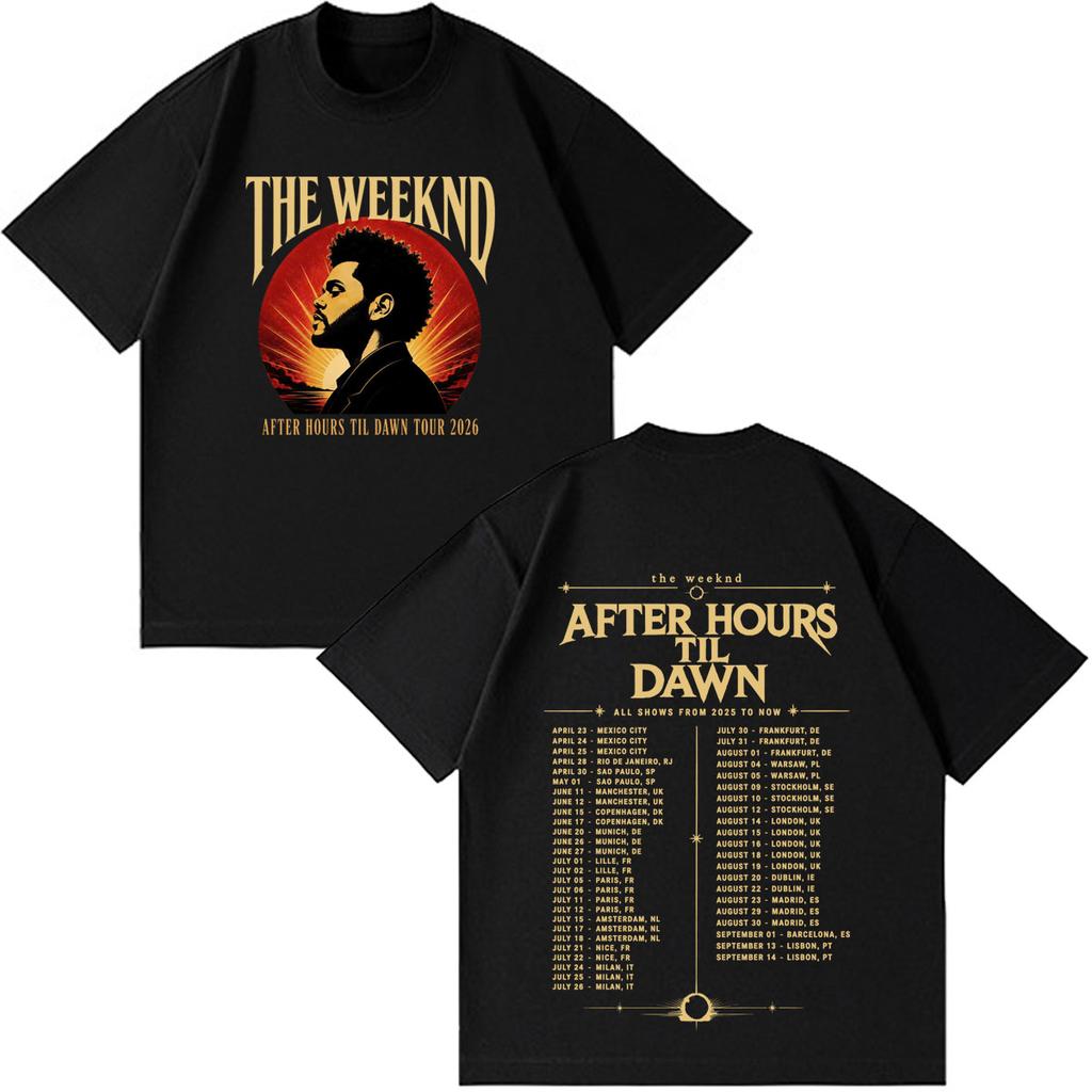 The Weeknd After Hours Til Dawn 2026 Тур Принтованные Футболки Унисекс Модная Футболка Унисекс Летняя Хлопковая Свободная Повседневная Футболки Высокого Качества
