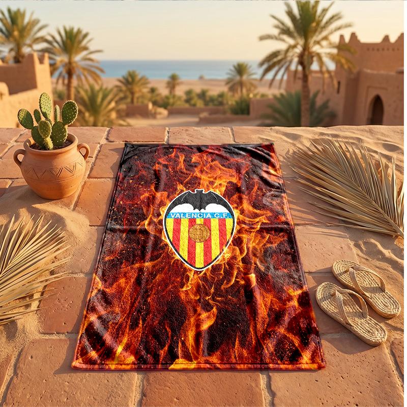 Valencia FC Print Microfiber Beach Towel Quick Dry Absorbent Large Towel For Beach Swimming Travel