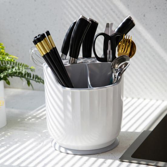 Стойка для хранения столовых приборов, большая вместимость, вращение на 360 градусов, палочки для еды, вилки, ложки, контейнер для товаров для дома