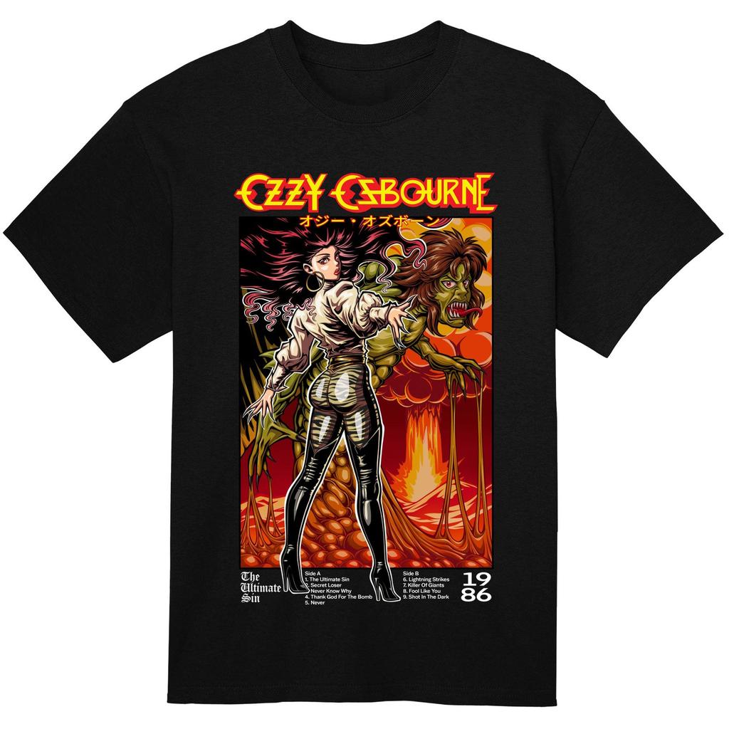 Горячая Распродажа OZZY OSBOURNE No More Tours Футболка с Графическим Принтом Мужская Женская Короткий Рукав Свободная Повседневная Хлопок Мягкая Удобная Летняя Новая Футболка Оверсайз Топ