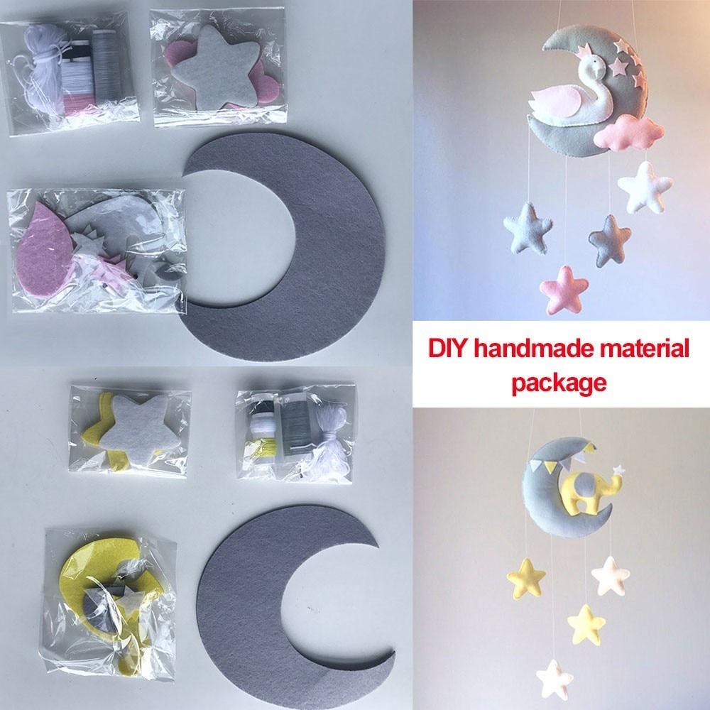 Лунный лебедь DIY детские погремушки мама игрушка ручной работы вращающаяся кроватка держатель для мобильных телефонов кровать заводная музыкальная шкатулка
