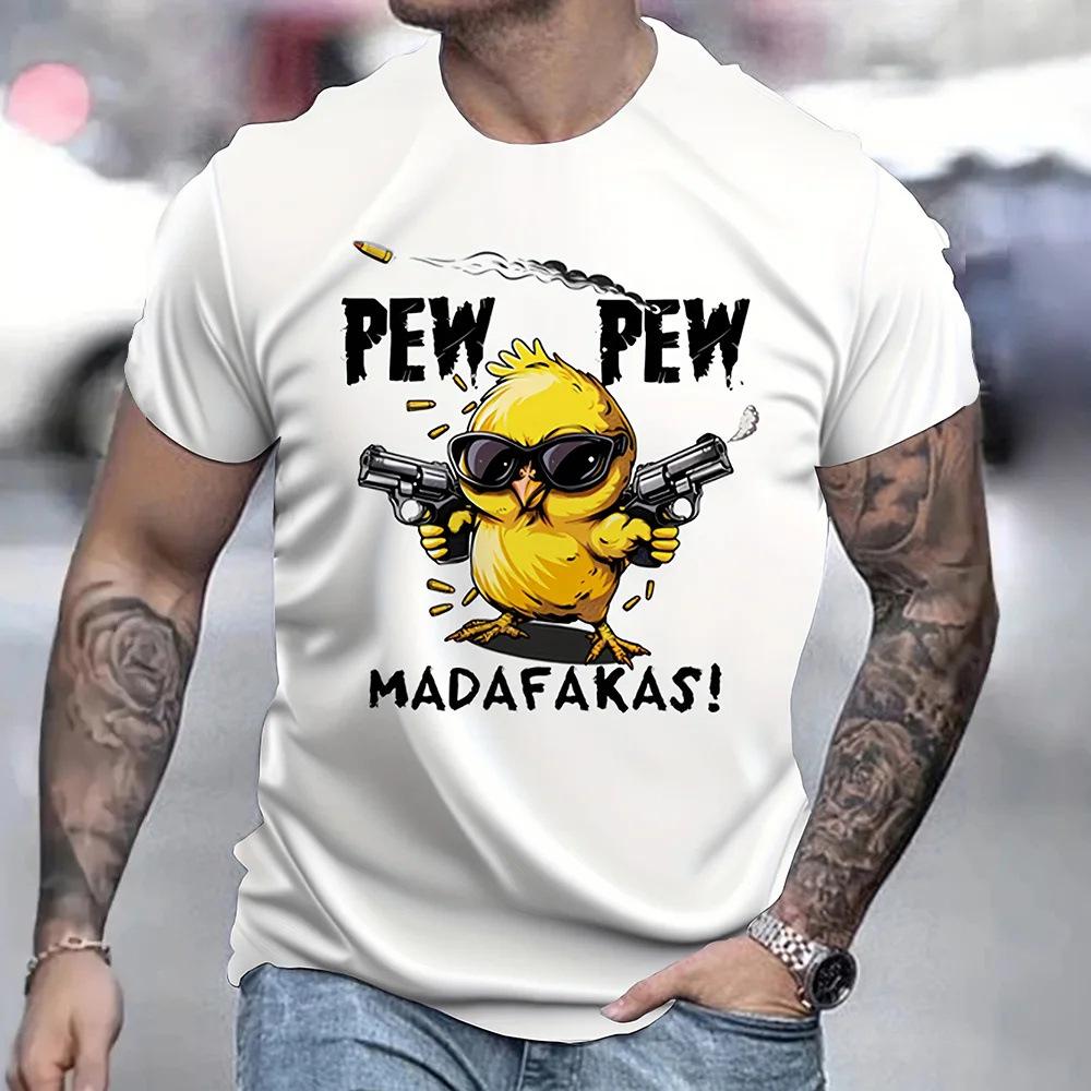 Модная футболка с коротким рукавом и мультяшным принтом для молодежи - европейский и американский стиль