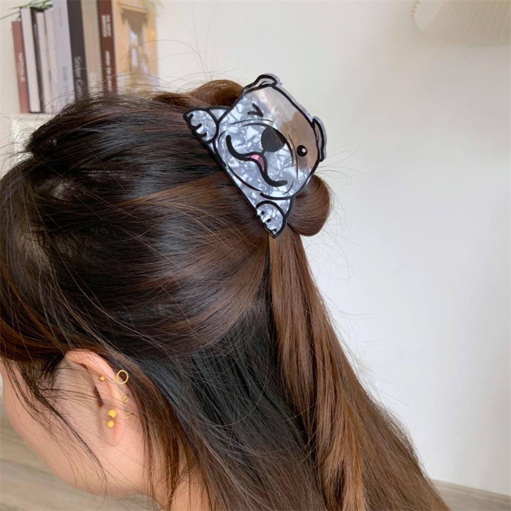 Korean Style Cartoon Dog Hair Claw Acrylic Small Shark Clip Kawaii Hair Clip  Headdress