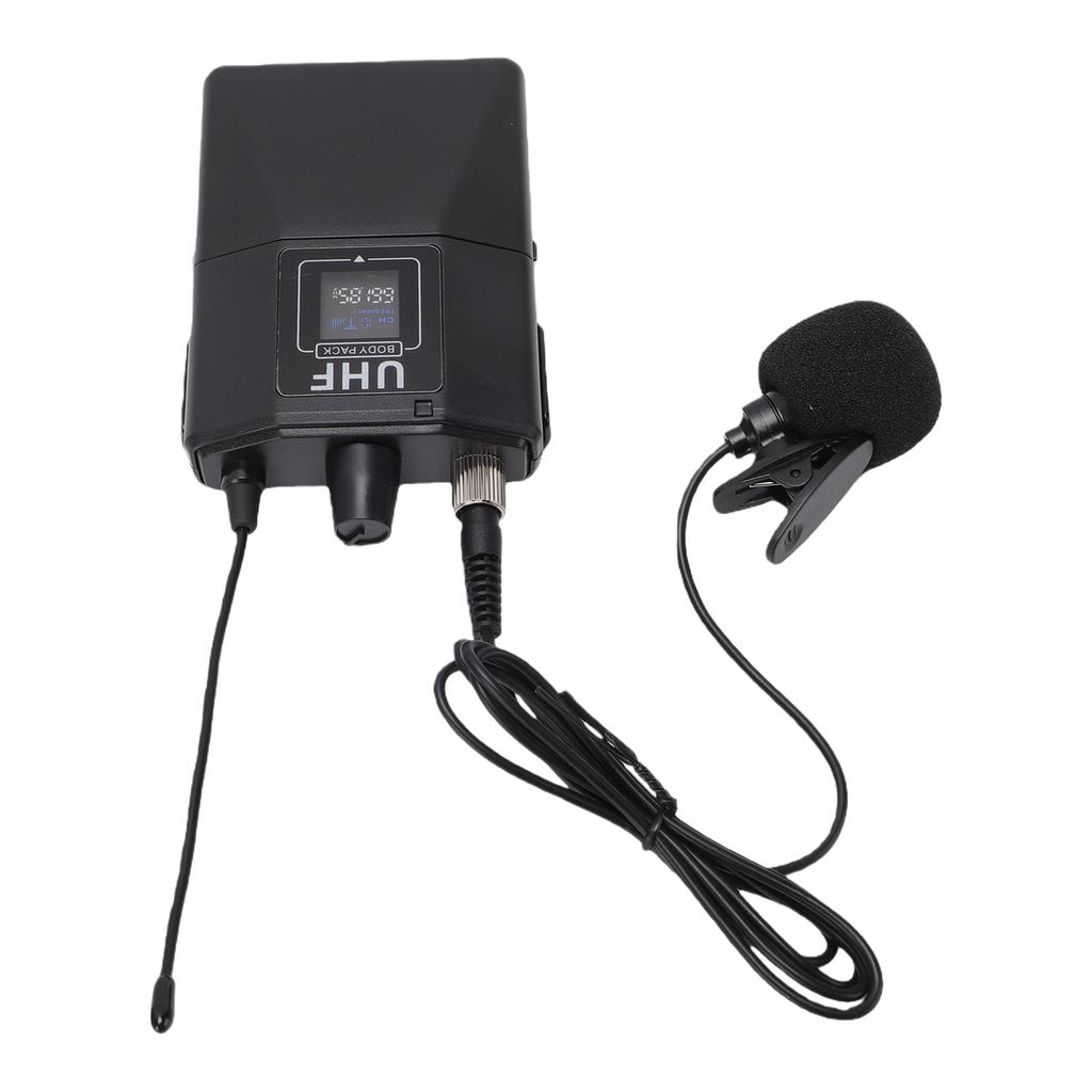 Wireless Lavalier Microphone Clip On Mic Plug and Play with Rechargeable Receiver for Speech Teaching