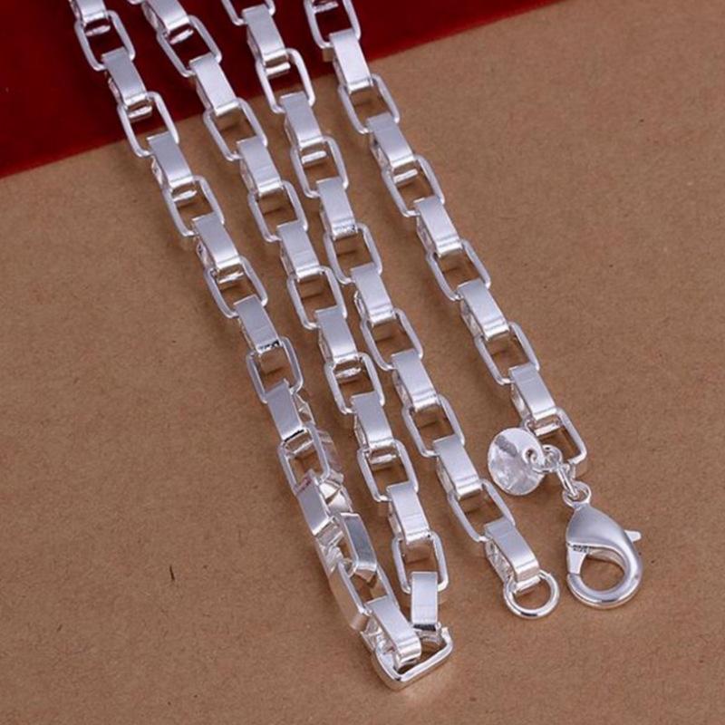 5 мм длинная квадратная цепочка из двух частей, серебряный браслет-колье, женские украшения, европейский и американский комплект украшений