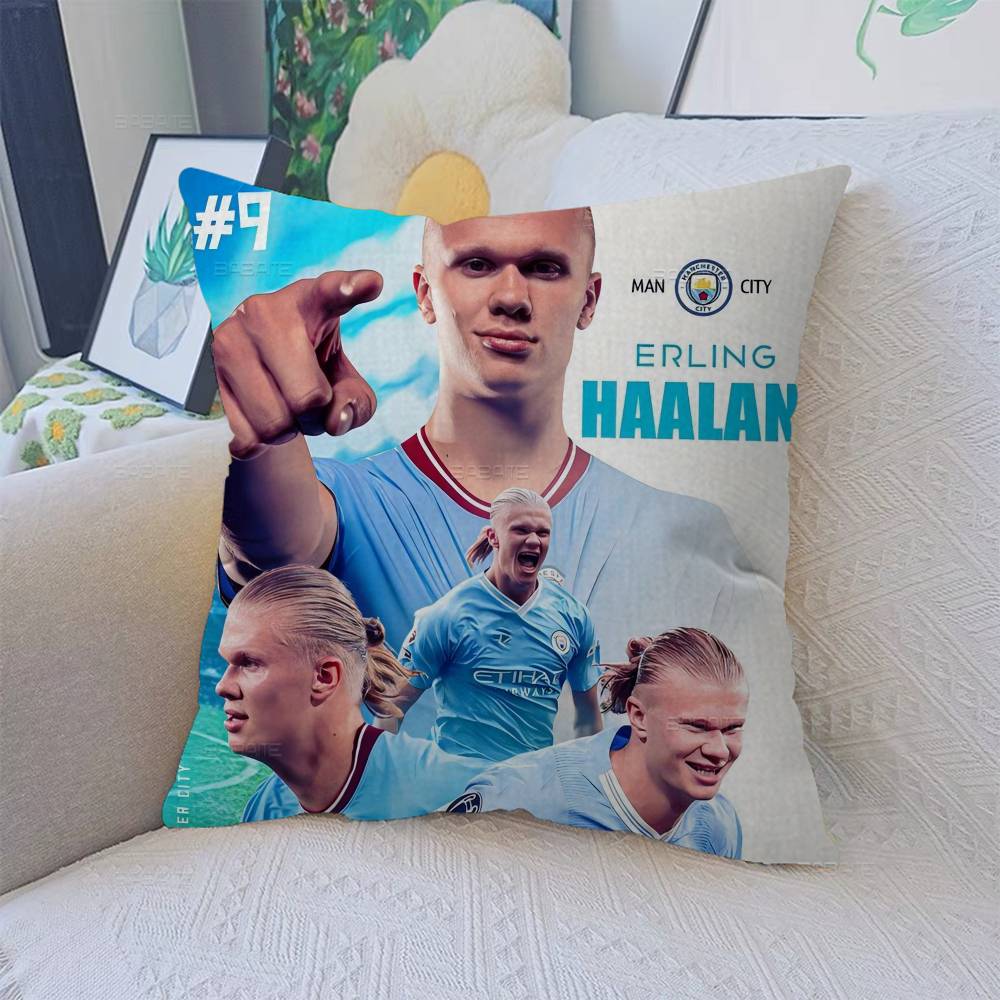 E-Erling B-Braut FootballStar H-Haaland Pillow Anime Pillow Sofa Bed Head Pillow Cover Cushion Cover 45x45 cm Fashion