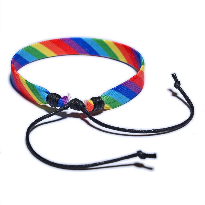 Rainbow LGBT Pride Bracelet Set For Couples Lesbian Women Relationship Matching Bracelets Men Gay Rope Chain Jewelry Accessories