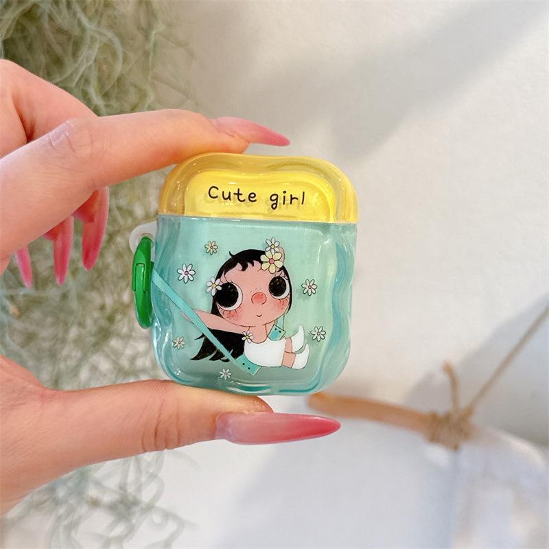 Super fire cartoon flower swing jade for AirPods 1 /pro1 earphone protective case two or three generations new