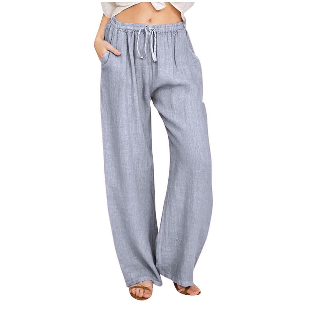 Women's Casual Wide-leg Pants Loose Plus Size Breathable Light Pants
