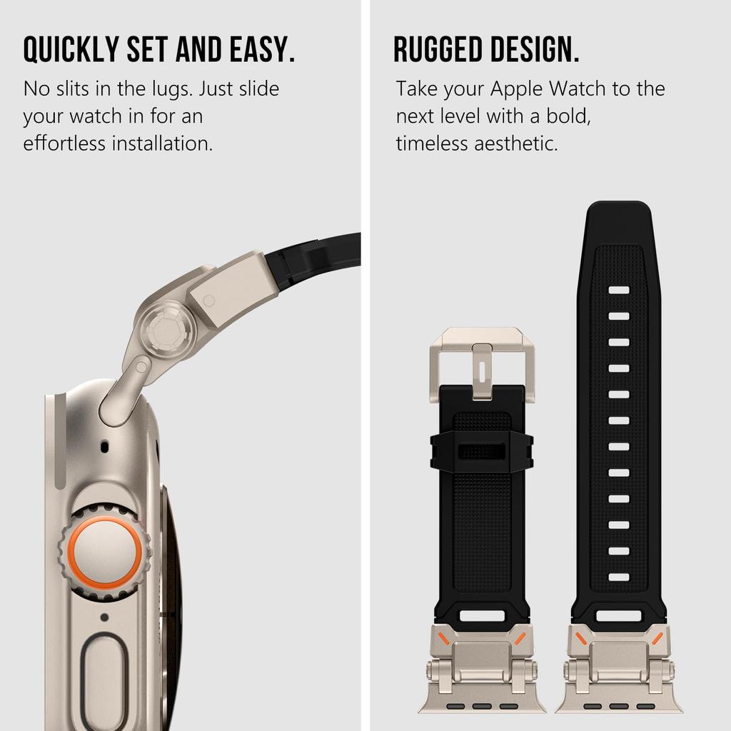 Strap For Apple Watch Ultra 2 Band 49mm 45mm 44mm 42mm 44 mm Rugged metal+Silicone Bracelet correa iWatch Series 9 6 5 4 7 8 SE