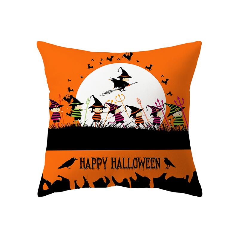 Happy Halloween Horror Pumpkin Spider Print Pattern Cushion Cover Home Living Room Sofa Decoration Square Pillow Pillow Cover