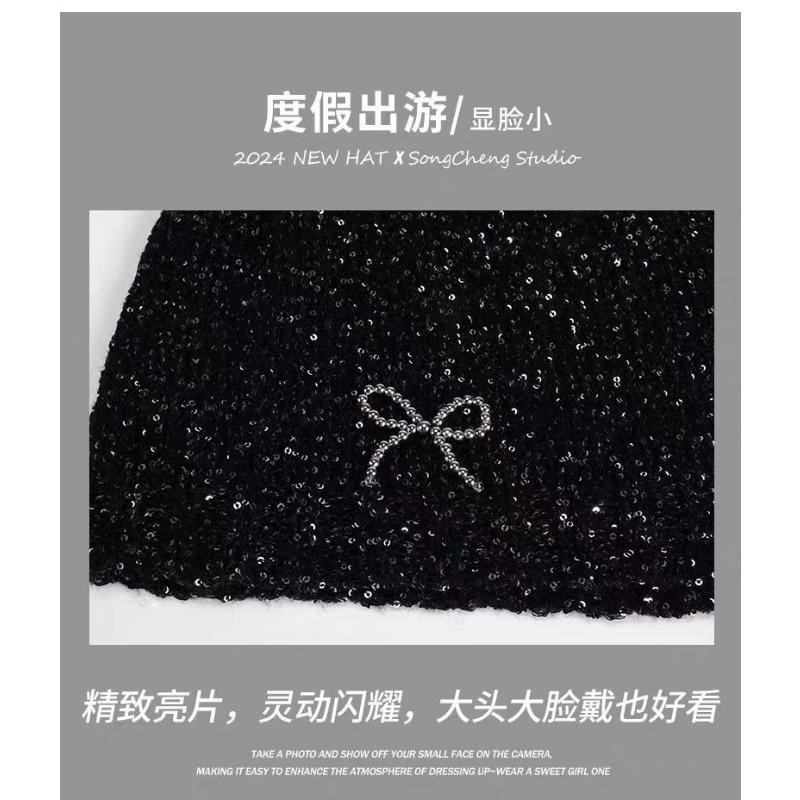 Бантик с пайетками ароматная сумка-холодная шапка осенне-зимняя мода корейская версия вязаная шапка-пуловер с изображением лица