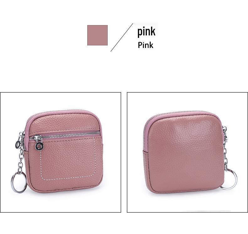 Женский мини-кошелек для монет из натуральной кожи на молнии - Компактное хранение водительского удостоверения, помады и наушников.