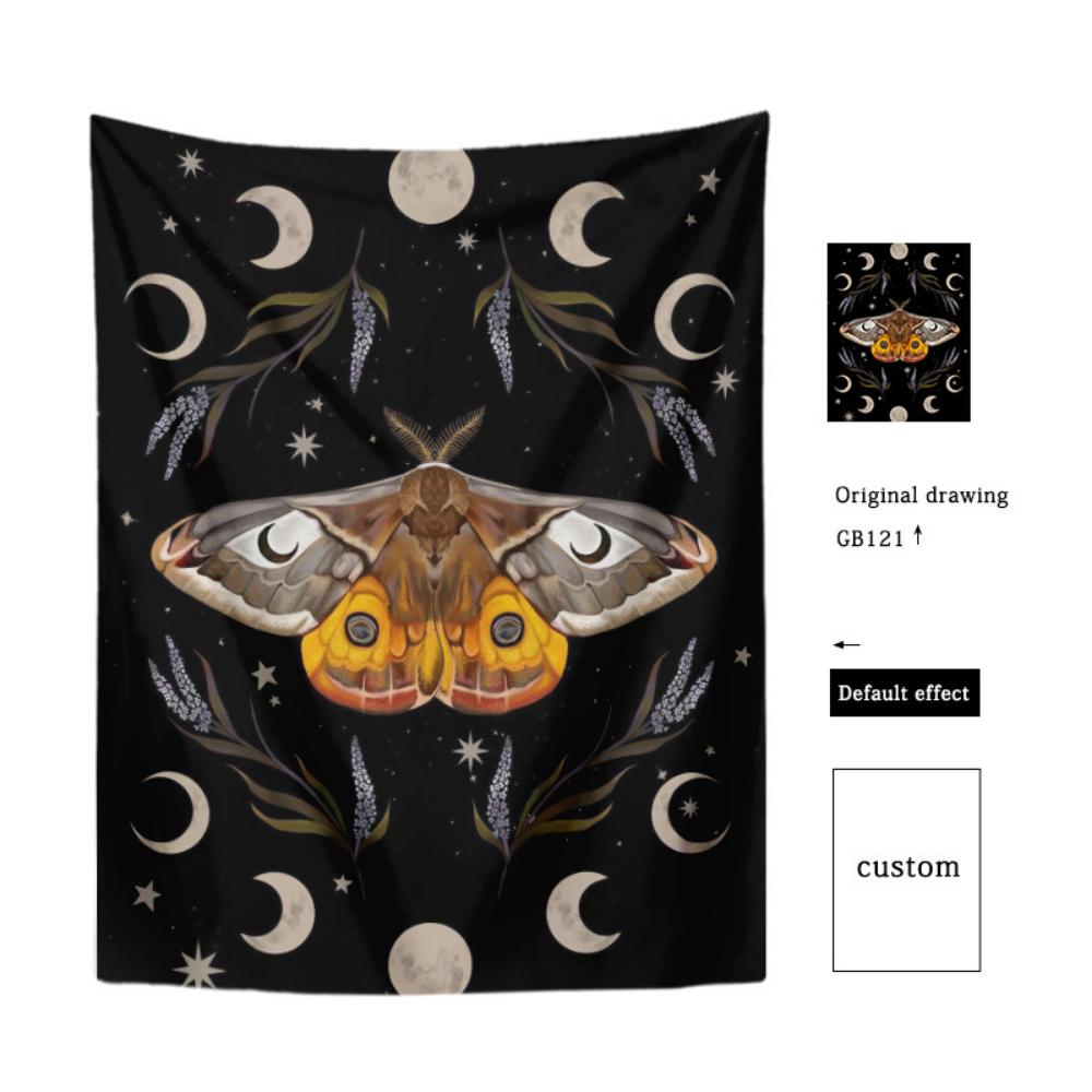 Гобелен с бабочками, фреска, украшение дома, фоновая ткань для стен, богемная подвесная ткань