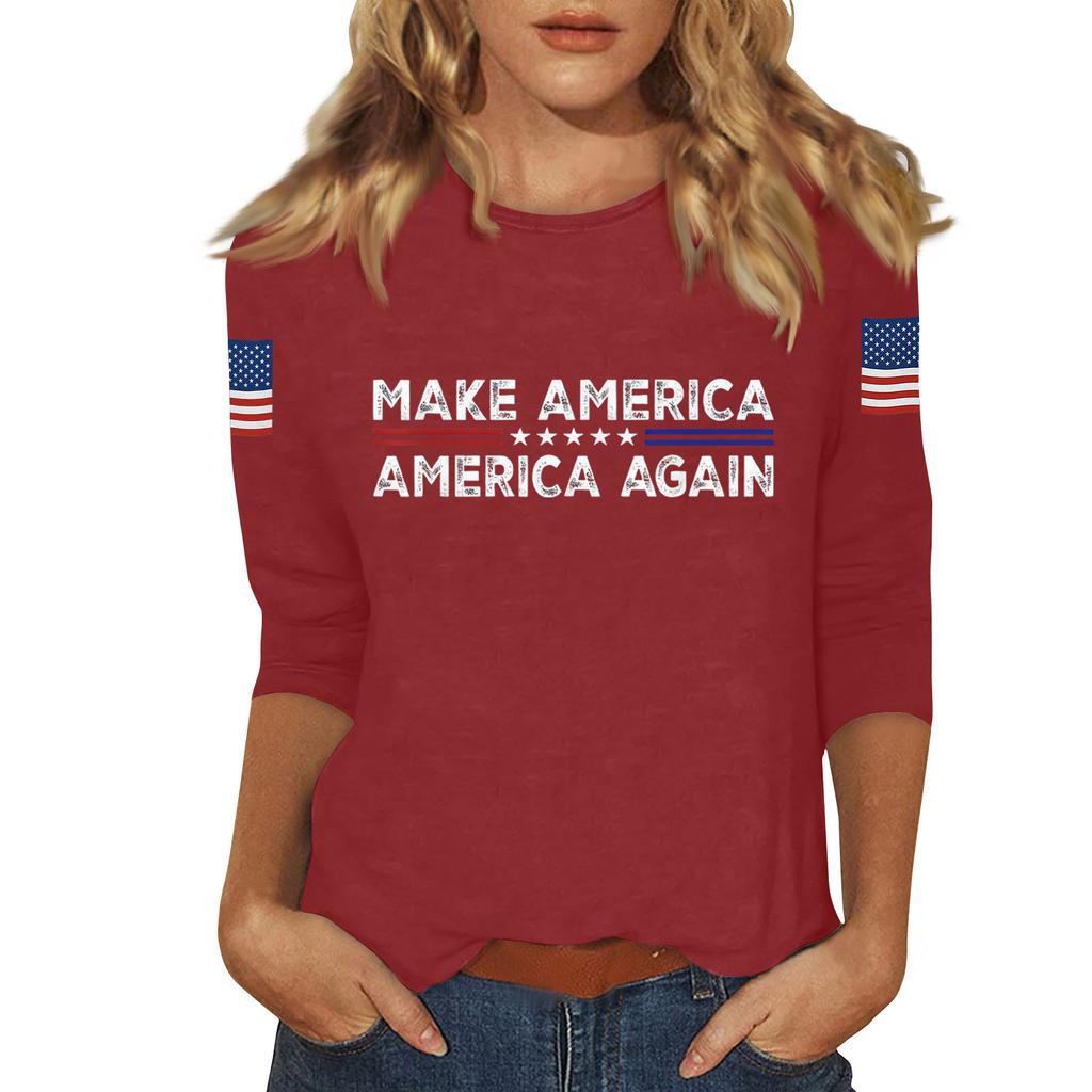 Women's Casual Fashionable Sexy Comfortable Neck Three-Quarter Sleeve Top