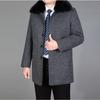 Men Woolen Coat Autumn Wool Jacket Thick Winter Wool Blend Coat Mens Pea Coat Fur Liner Detachable Real Rabbit Fur