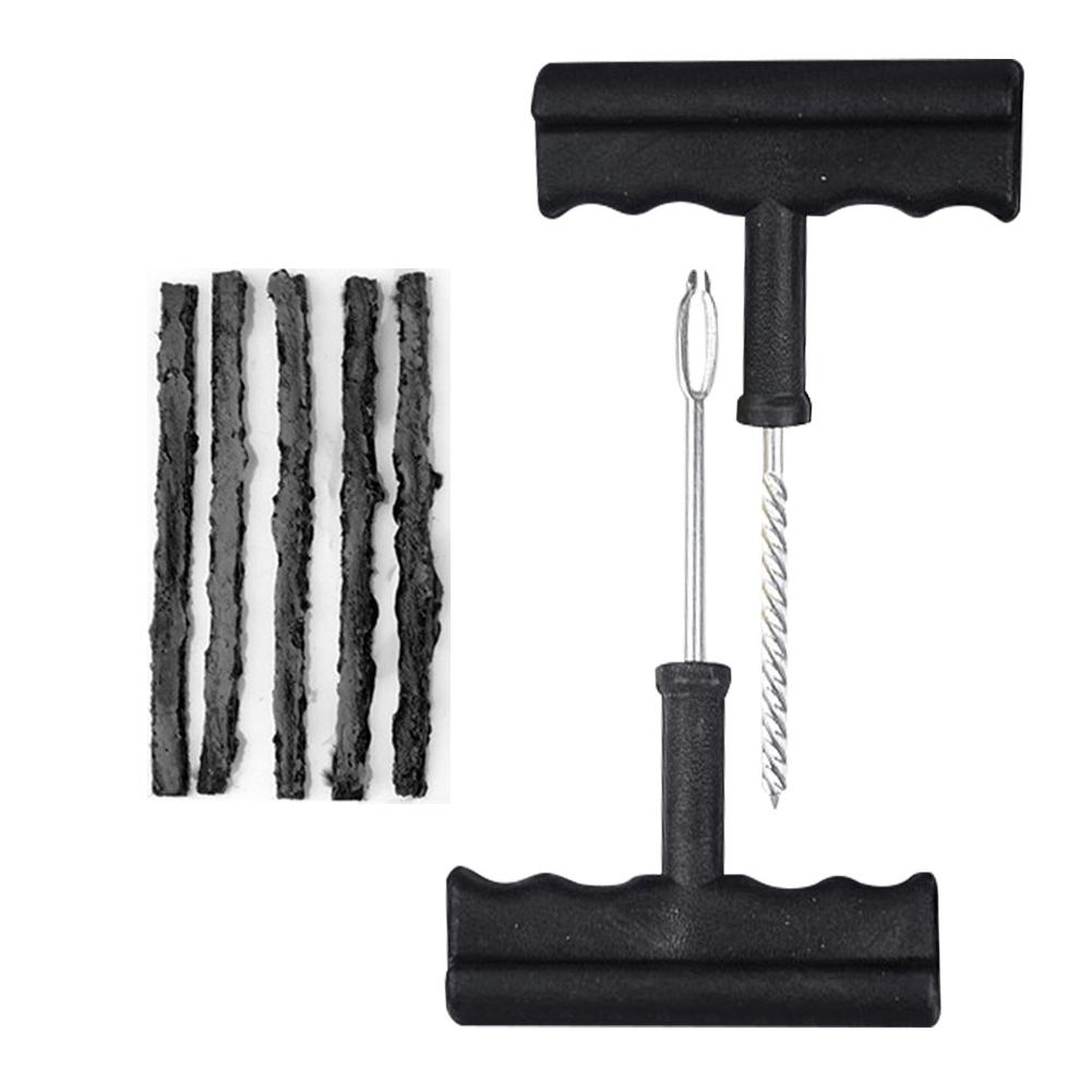 Набор инструментов для ремонта автомобильных шин с клеевыми резиновыми полосками, набор инструментов для быстрого ремонта проколов бескамерных шин мотоциклов и велосипедов