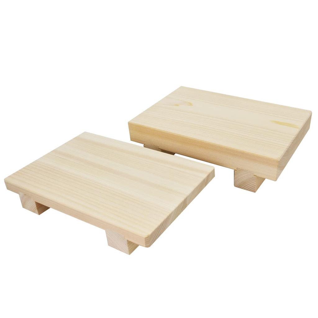 Ichihara Woodworking Sushi Serving Thick Hinoki Plank 21cm Wide X 14cm Deep X Made In Japan "Kufujin" Stand, Wood, Grain, 5.5cm High,