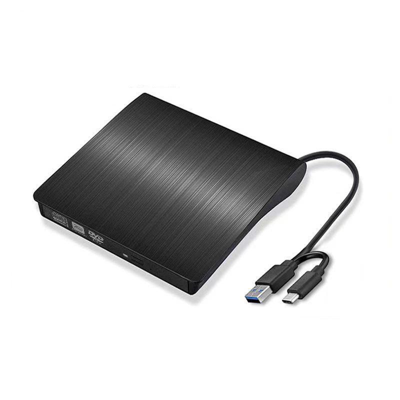 Внешний оптический DVD/CD RW привод для ноутбука, с двойным интерфейсом USB 3.0 Type-C, с текстурированной поверхностью