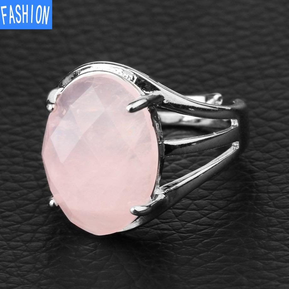 Кольцо с натуральным овальным граненым кристаллом в подарок