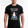 Penguin Funny Tshirt Summer Casual Cotton Tee Oversized Streetwear Tops Vintage Graphic Print Loose Fit Short Sleeve